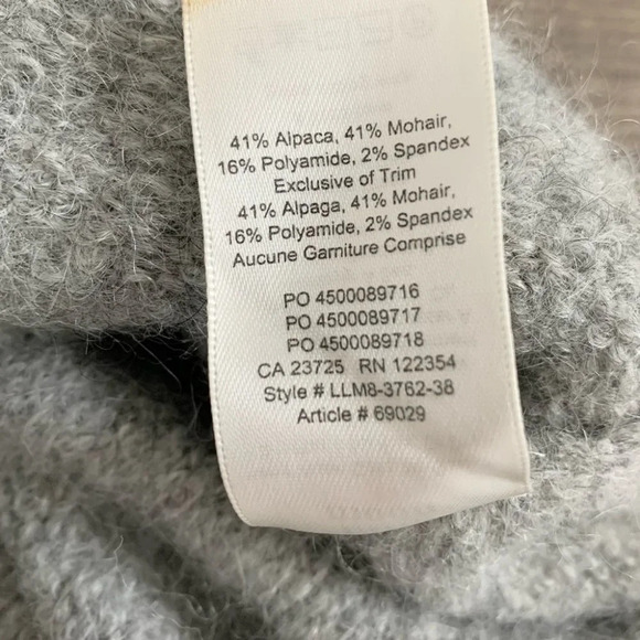 Aritzia Little Moon Snowdrop Sweater Pullover V-Neck Wool Mohair Gray Large - Picture 10 of 11
